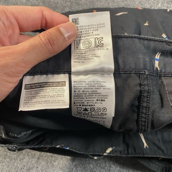 Levis Line 8 Mens Size 36 Swimmer Diver All Over Print Shorts 8" Faded Black - Picture 5 of 12